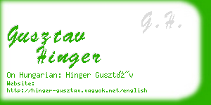 gusztav hinger business card